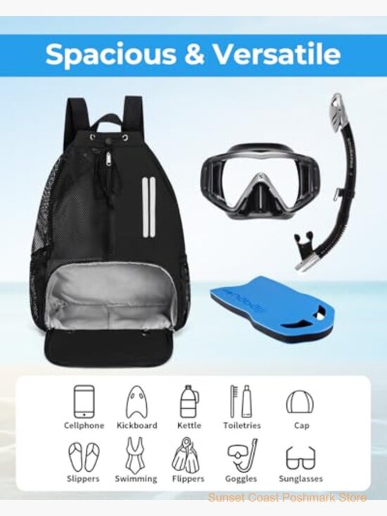 Waterproof Mesh Drawstring Backpack with Shoe Compartment Wet Pocket main image 6